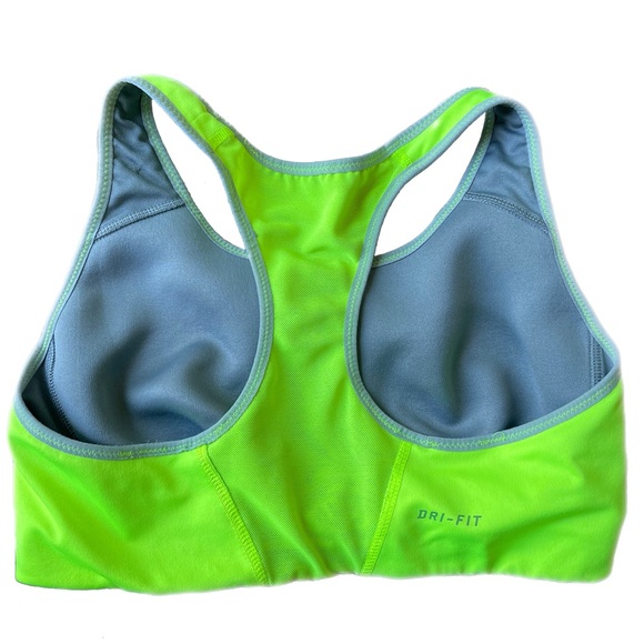 Nike womans dri-fit high support sports bra neon yellow size small - Picture 2 of 2
